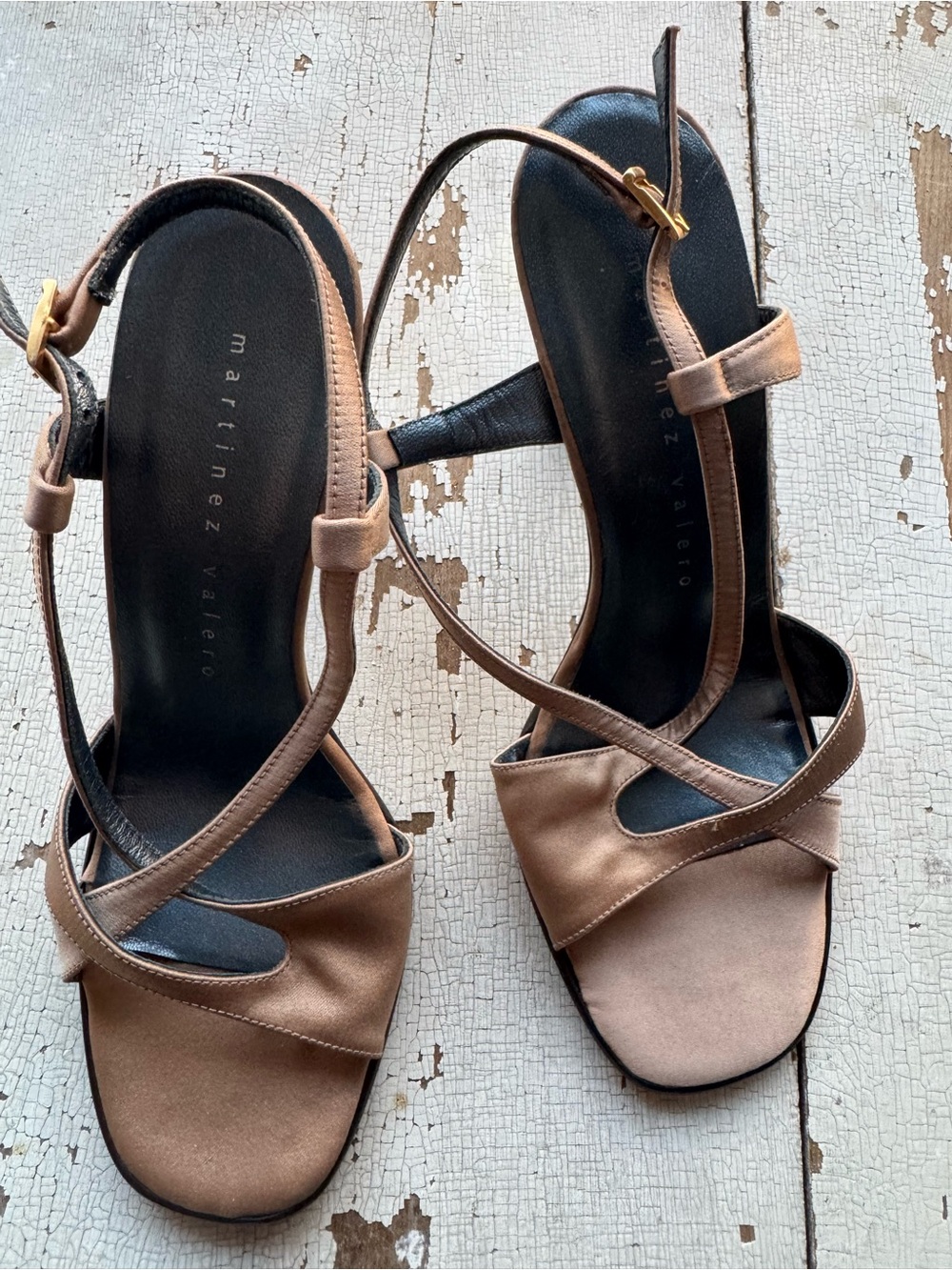 Martinez Valero Satin Strappy Heels – Size 6.5